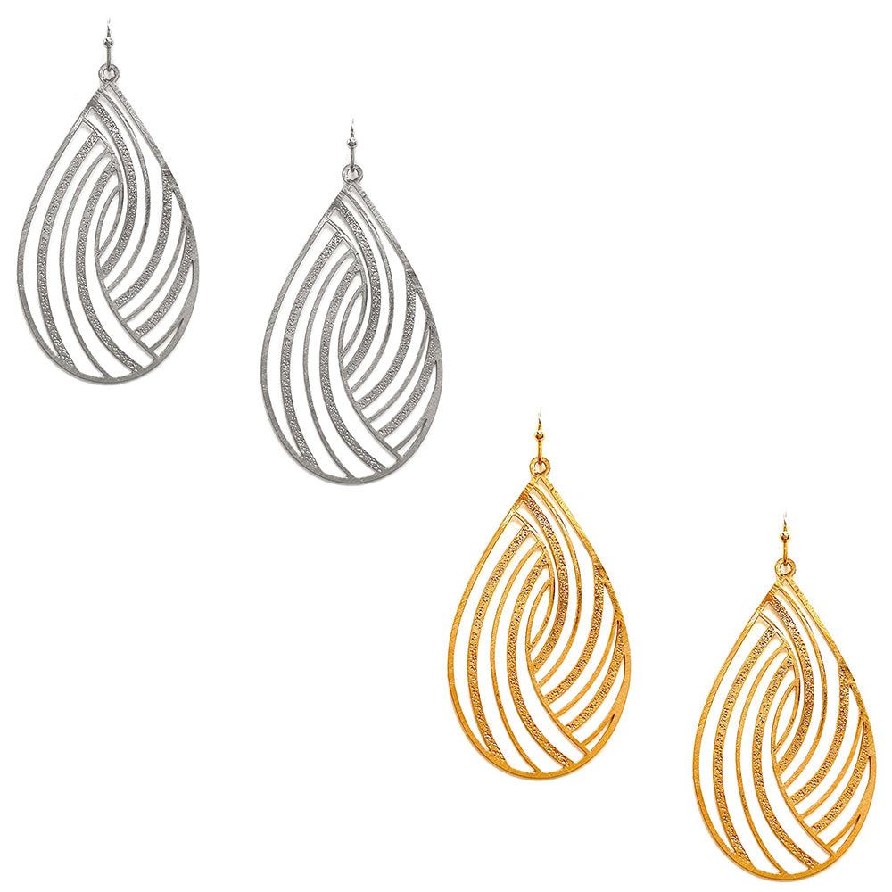 TEARDROP OPEN CUT PIERCED EARRINGS