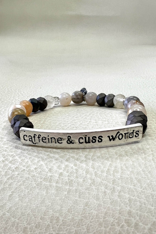 Caffeine & Cuss Words Sassy Bracelet