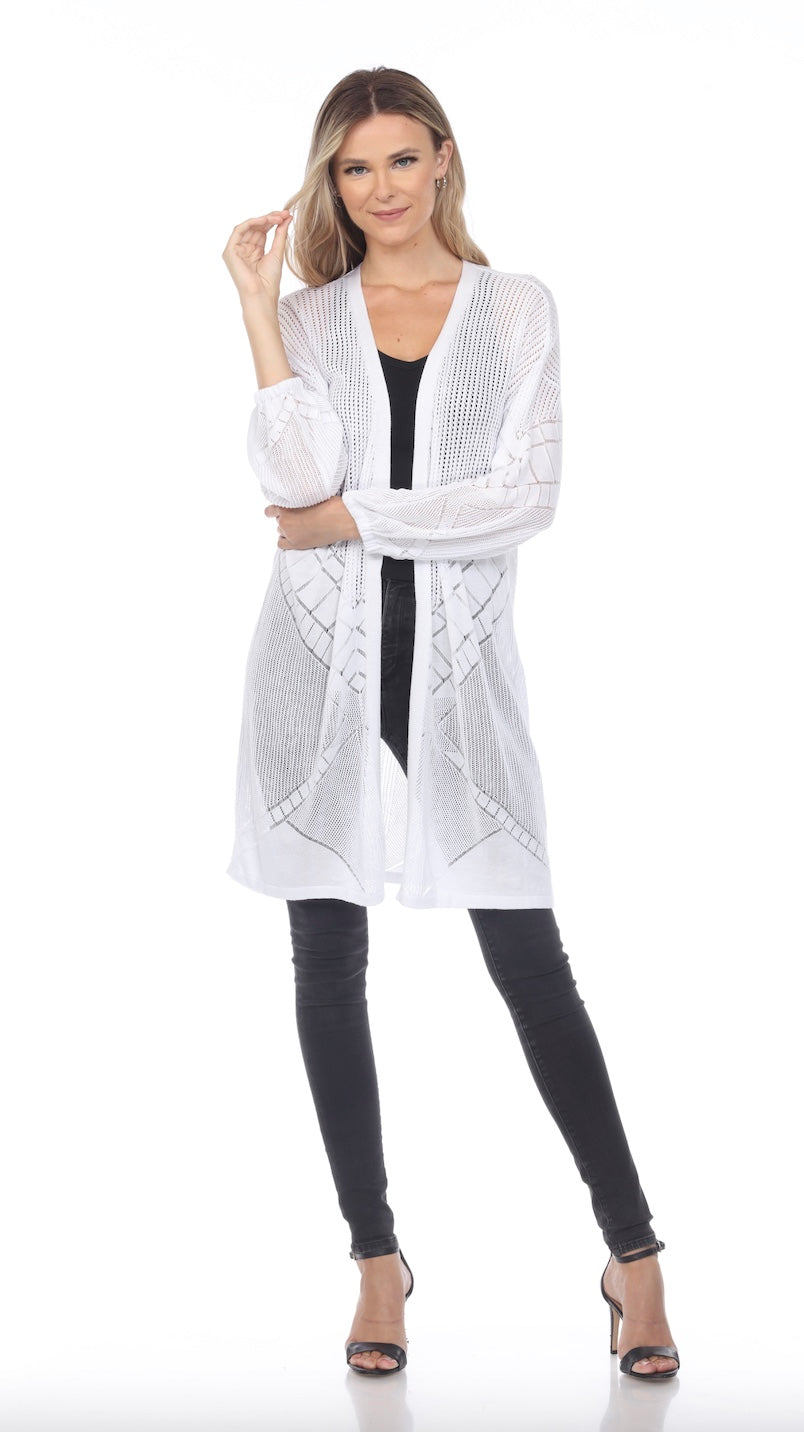 Lightweight Long Open Weave Cardigan