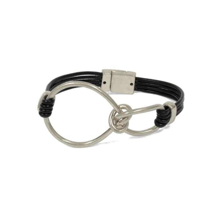Knotted Rings Leather Bracelet