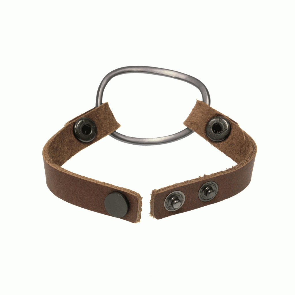 Leather with Crystal Oval Bracelet