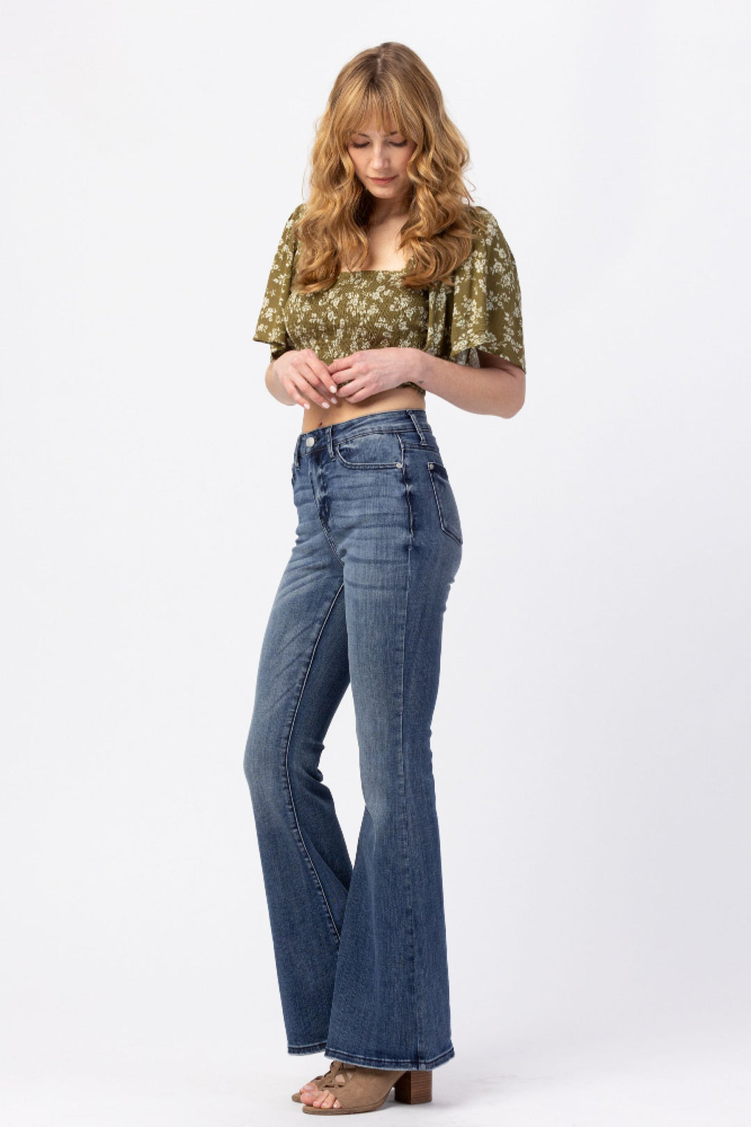Judy Blue Contrast Trouser Flare Denim