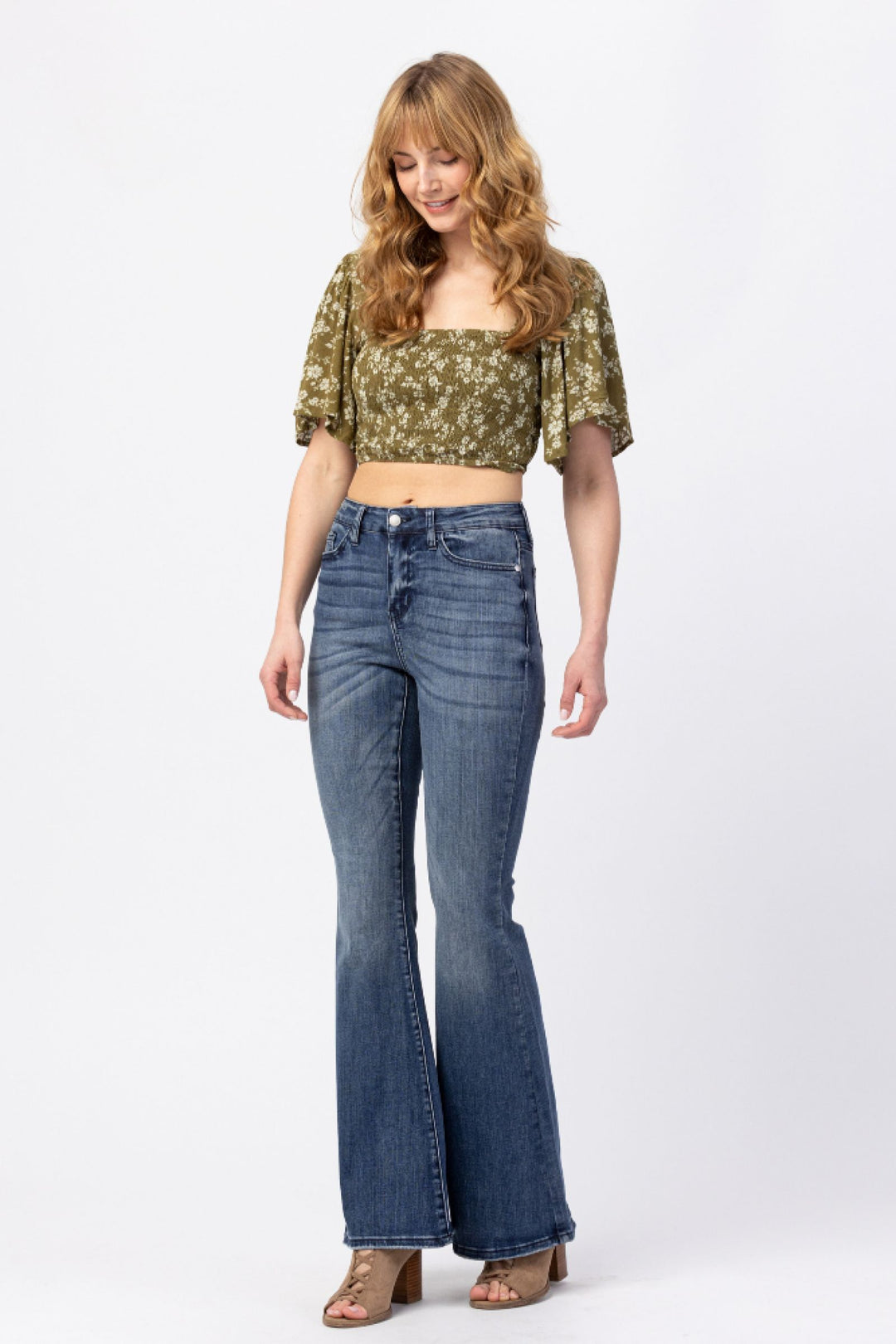Judy Blue Contrast Trouser Flare Denim