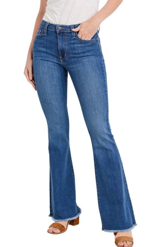 L.T.J Bella Frayed Hem Flare Jeans