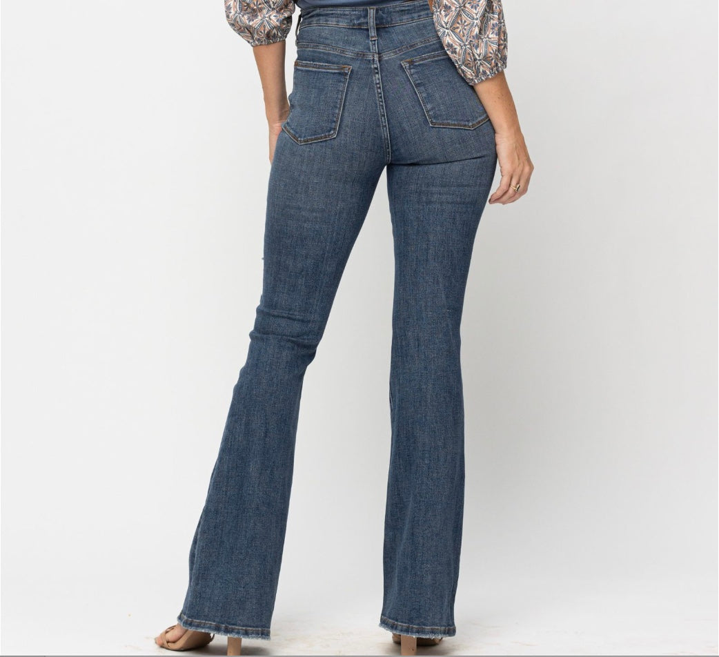 Judy Blue High Waist Destroyed Tall Flare Jeans