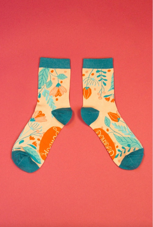 Delicate Floral Ankle Socks