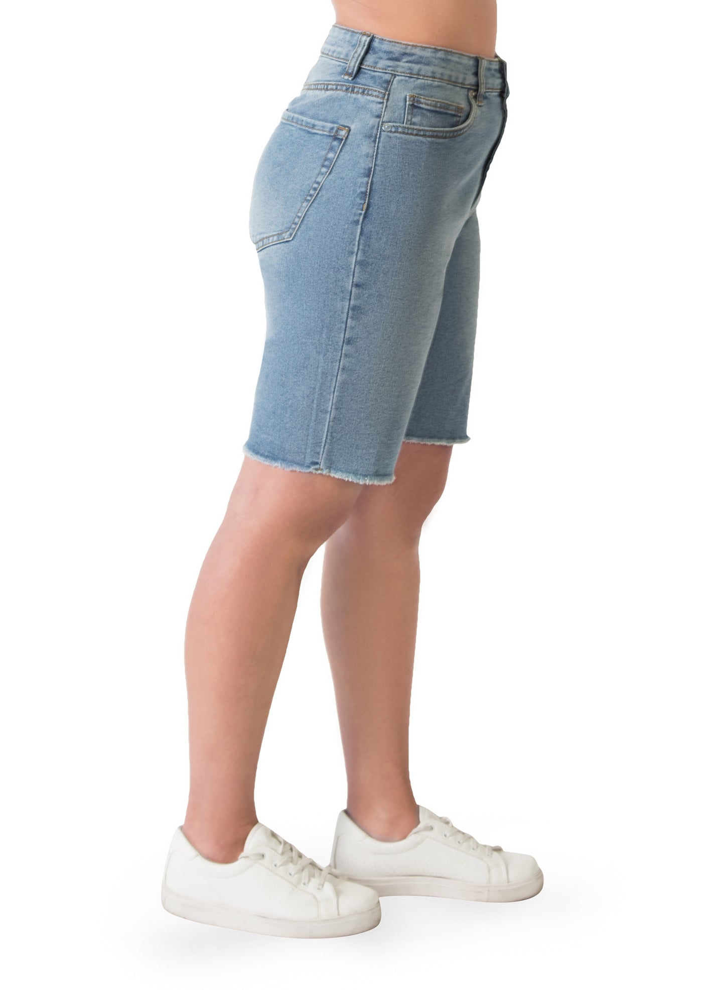 Raw Hem Bermuda Shorts