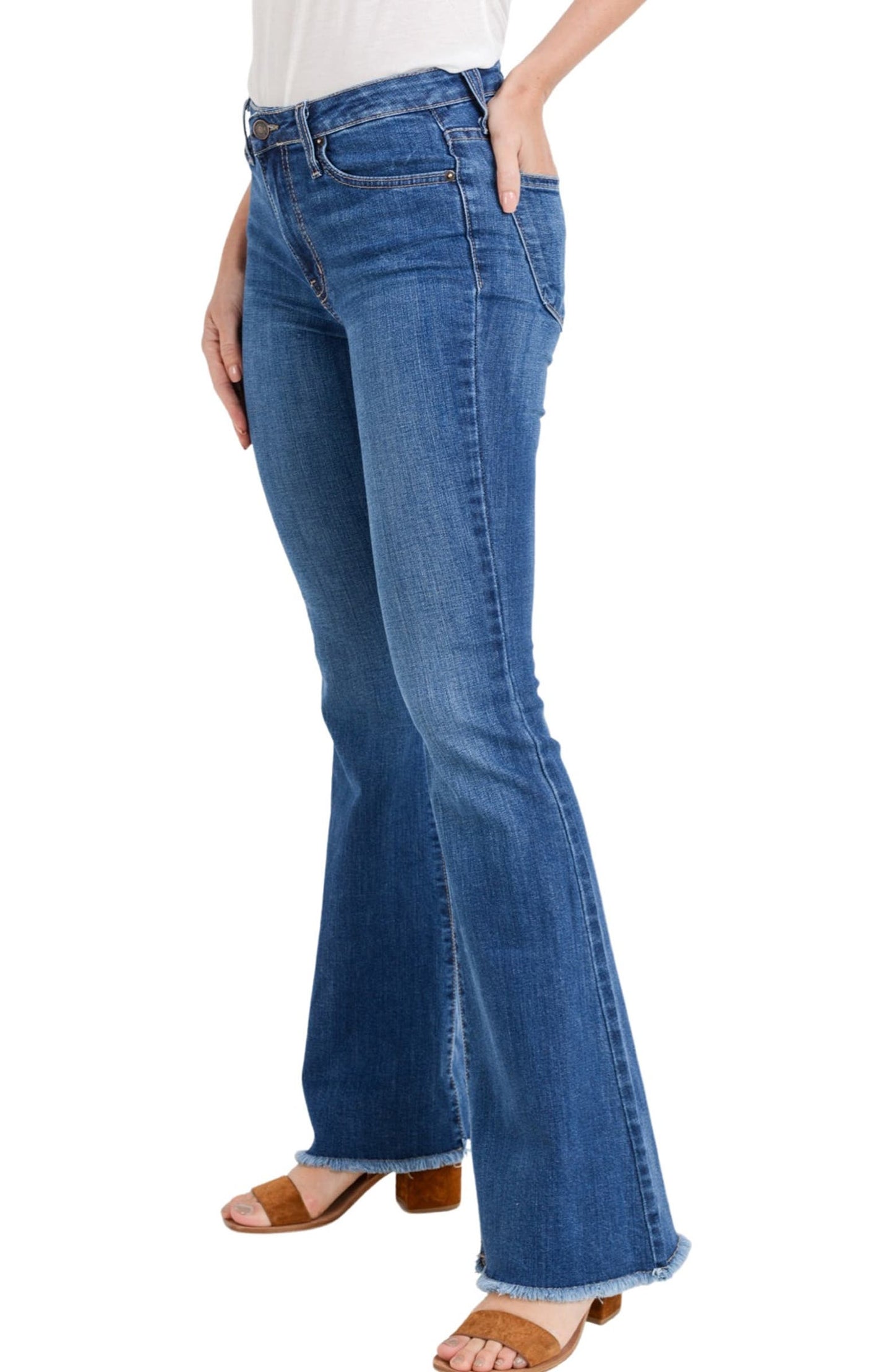 L.T.J Bella Frayed Hem Flare Jeans