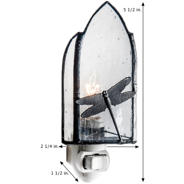 Dragonfly Filigree Night Light Clear Stained Glass