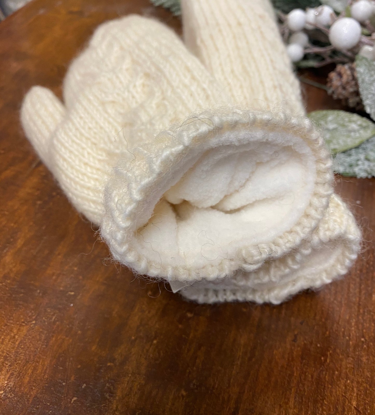 Hand Knit Fleece Lined Mittens