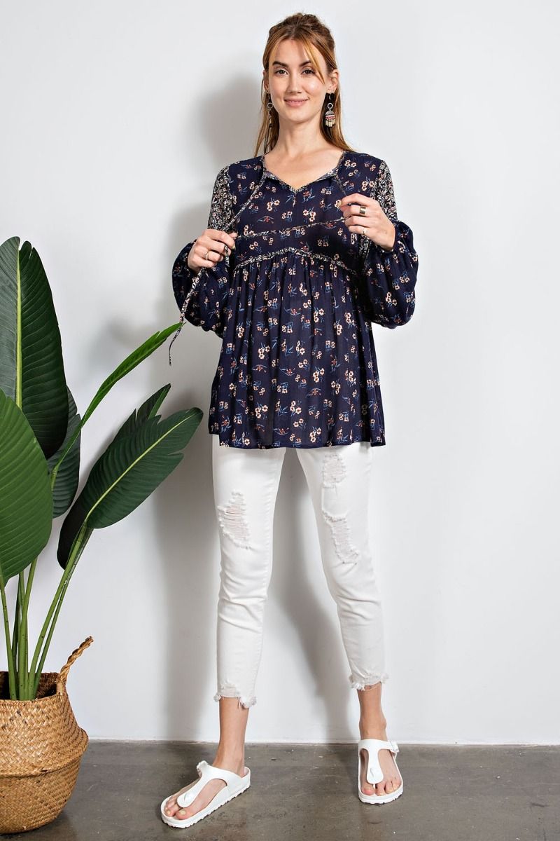 Floral Print Boho Top