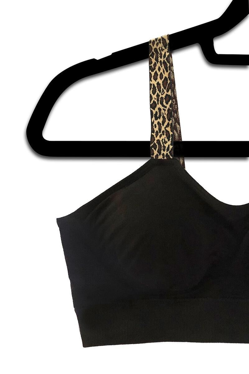Leopard Attached to Black Bra