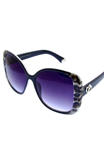 Square Shape Frame Animal Print Sunglasses