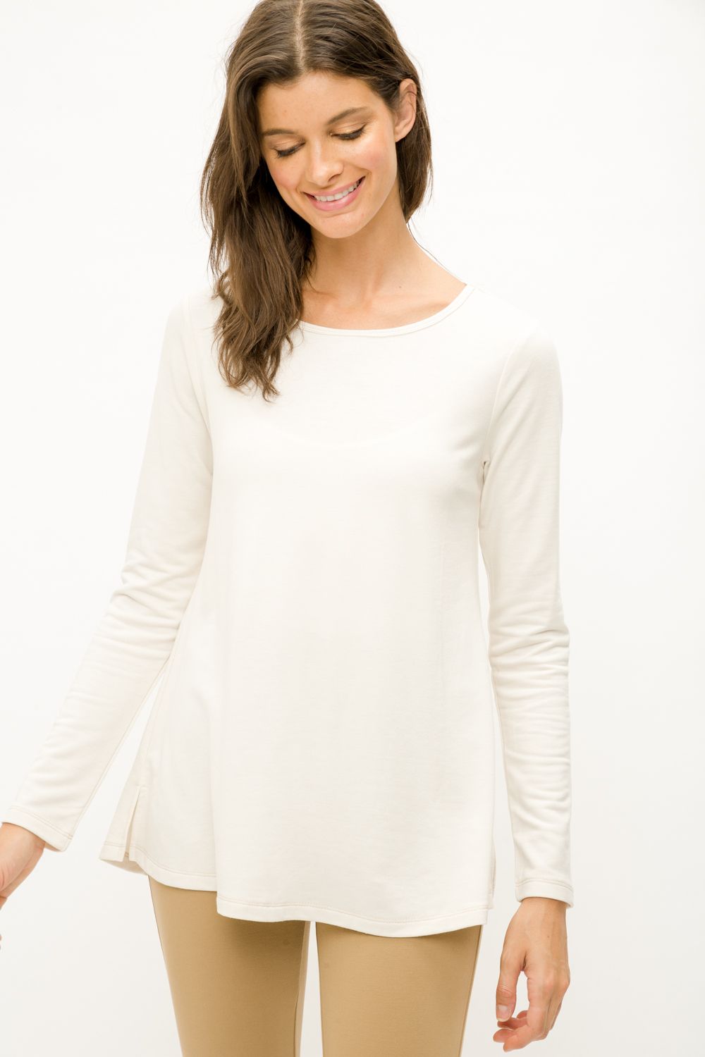 French Terry Scoop Neck Gored Tunic