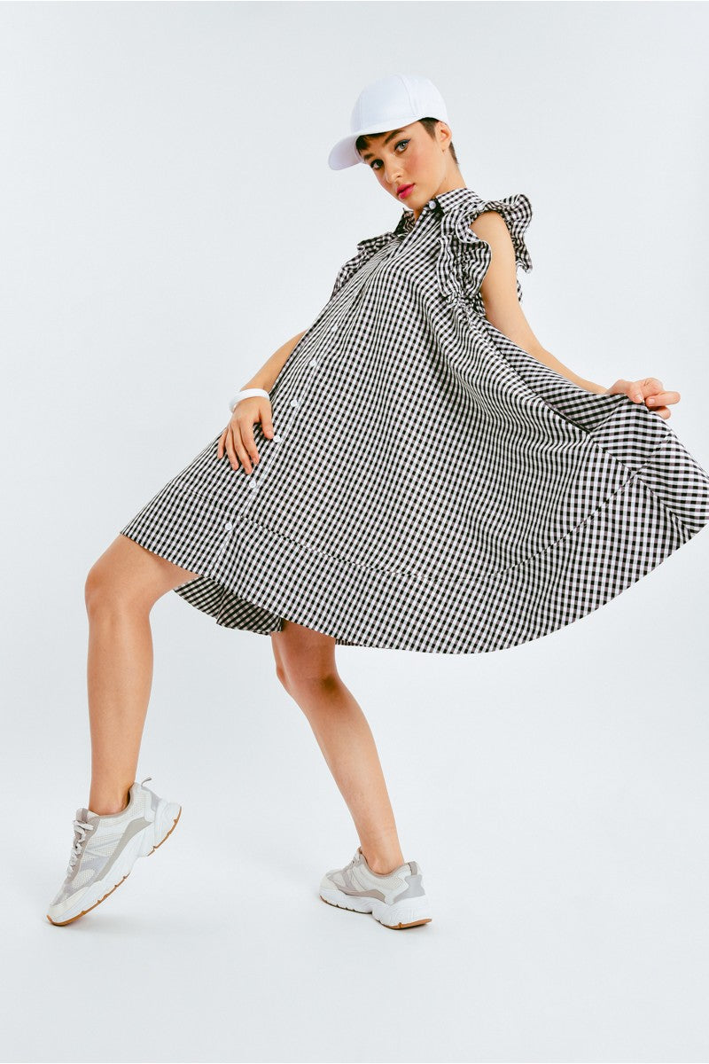 Mini Gingham Shirt Dress