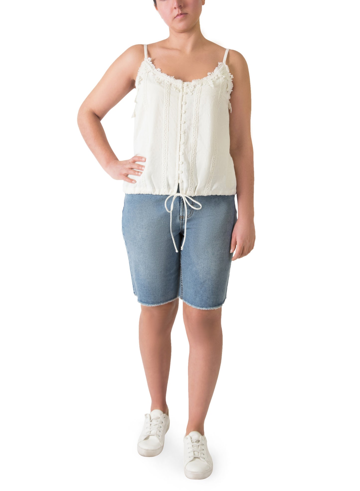 Raw Hem Bermuda Shorts
