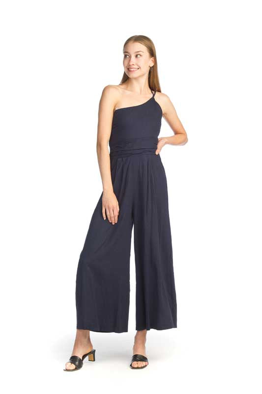 Navy One Shoulder Jumpsuit