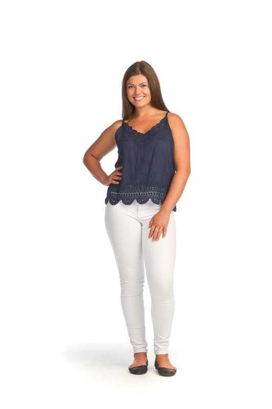 Embroidered Lace Cami Top