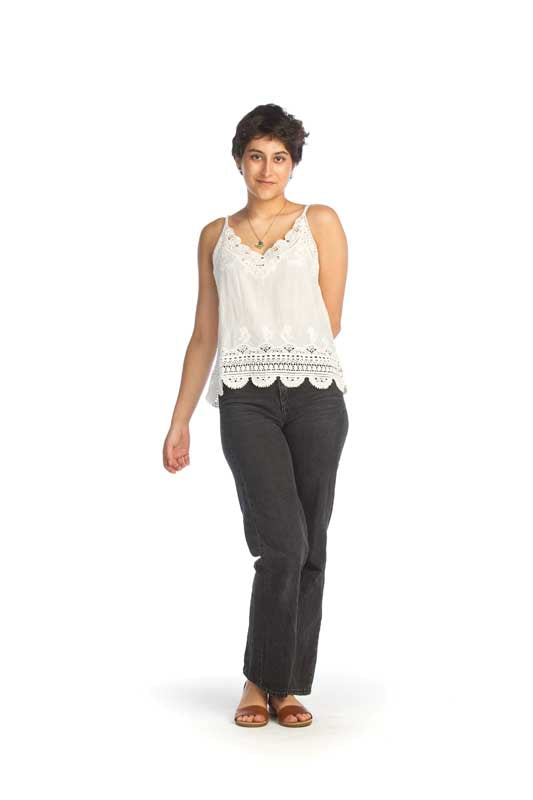 Embroidered Lace Cami Top