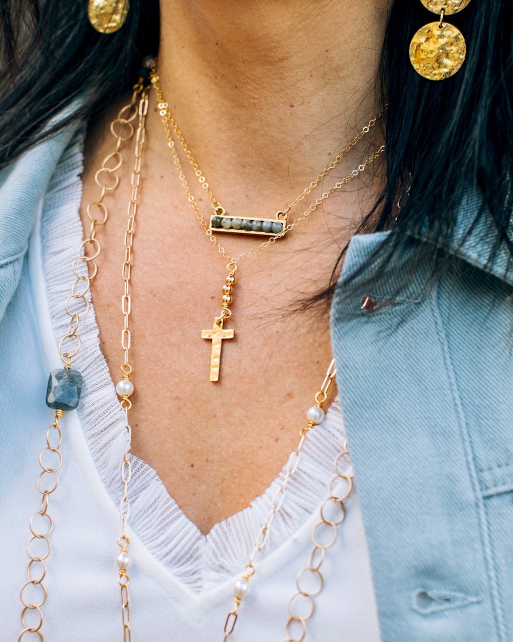 Inspire Designs Cross Hopeful Charm Necklacej