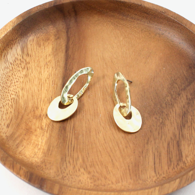 Hammered Double Ring Earrings