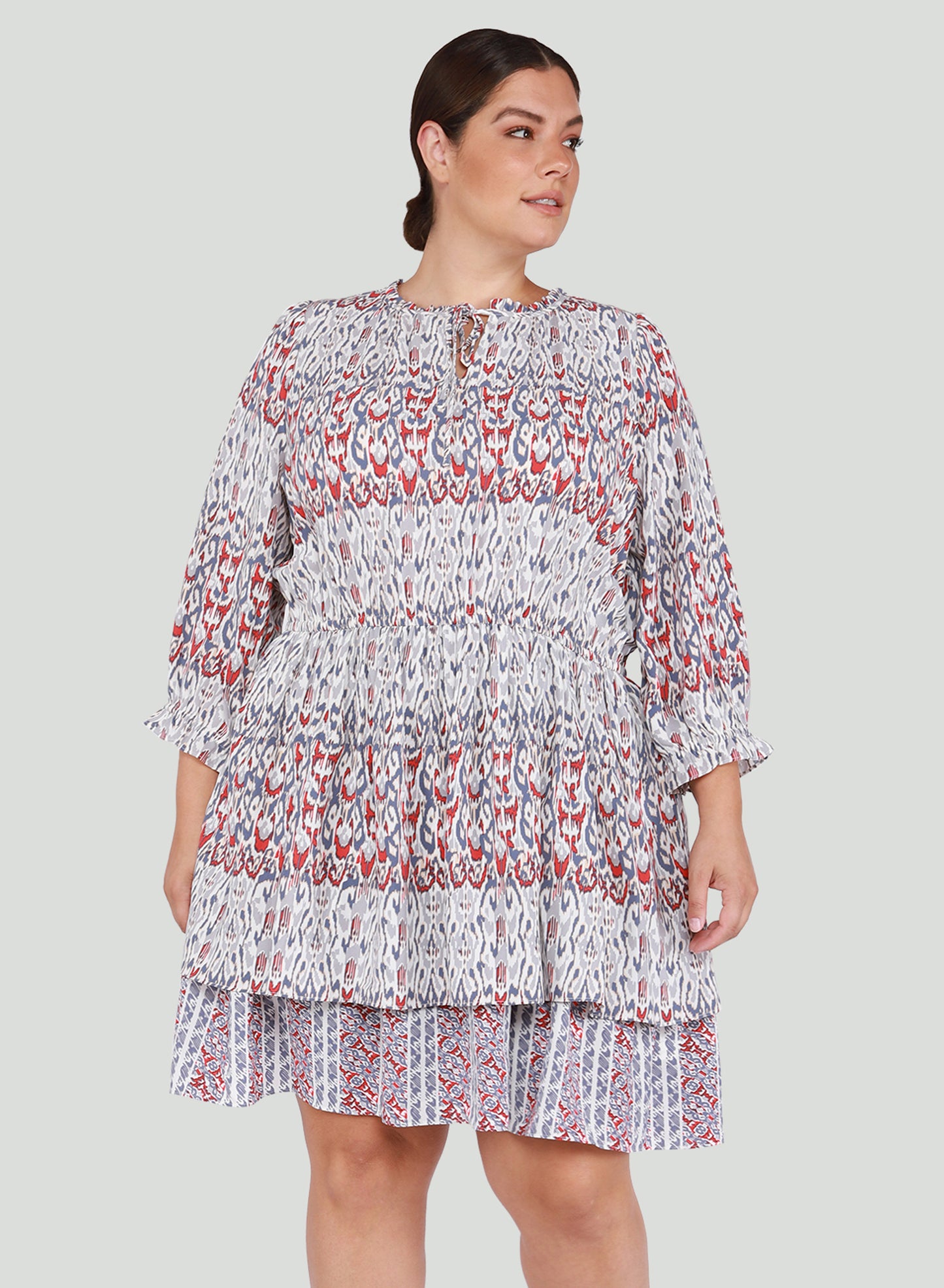 Ikat Smocked Mini Dress