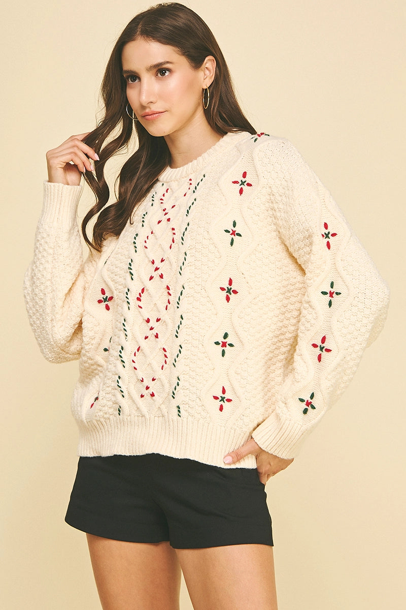 Holly Jolly Cable Knit Sweater