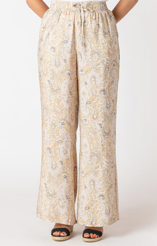 Spring Paisley Wide Leg Flowy Pants