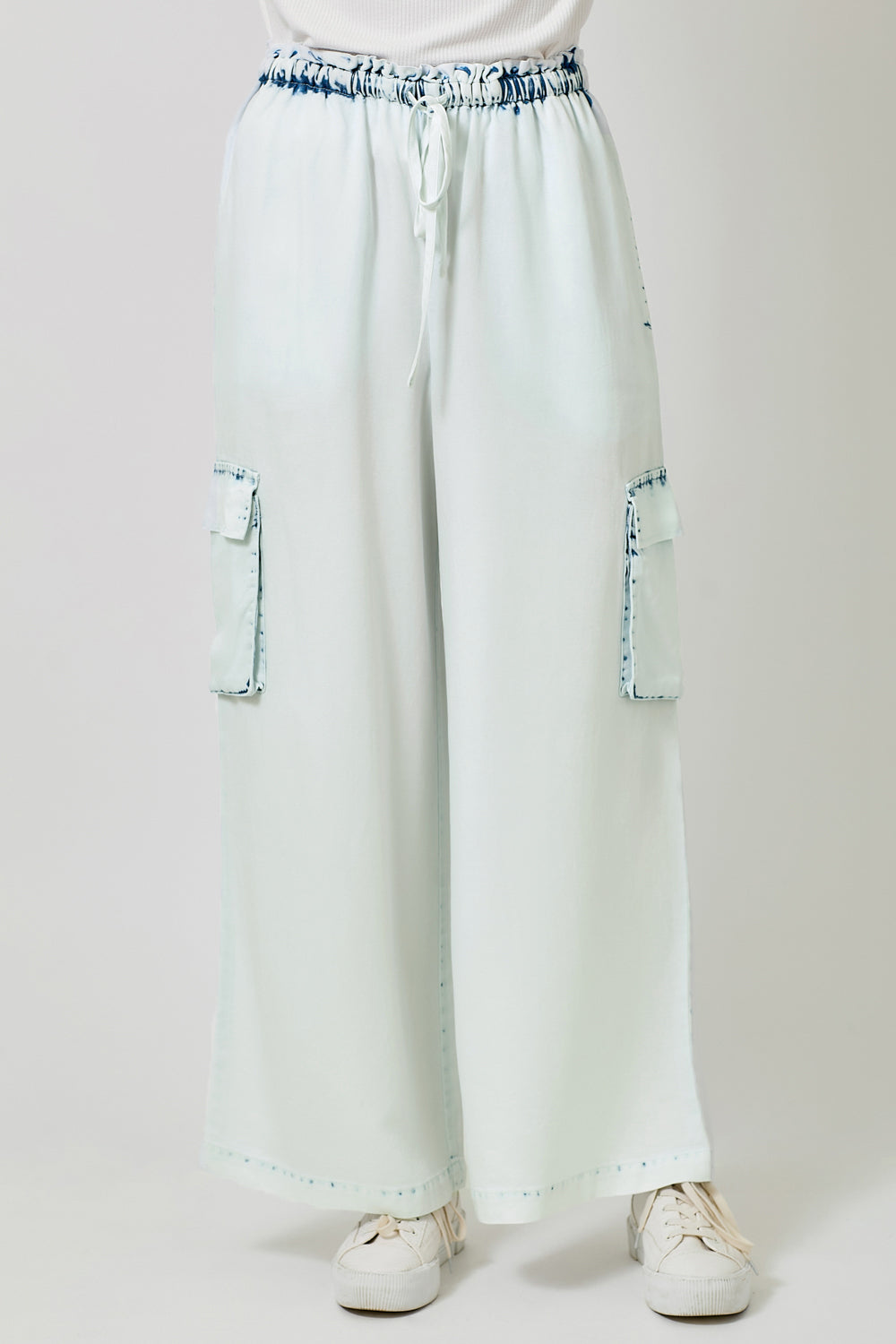 Tencel Wide Leg Cargo Pants