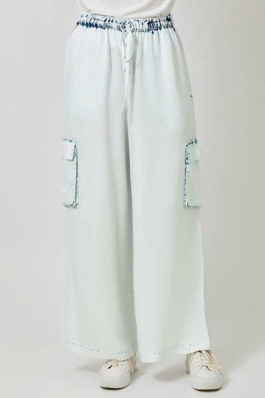 Tencel Wide Leg Cargo Pants