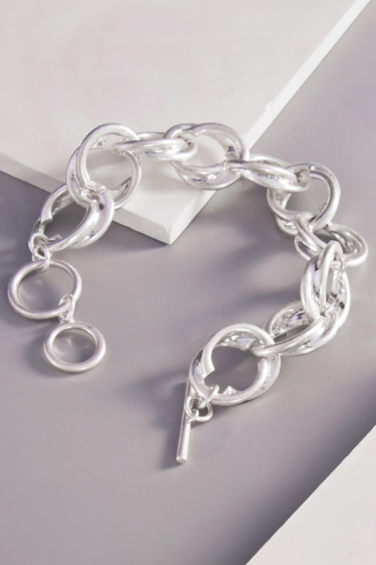 Fancy Metal Chain Link Toggle Bracelet