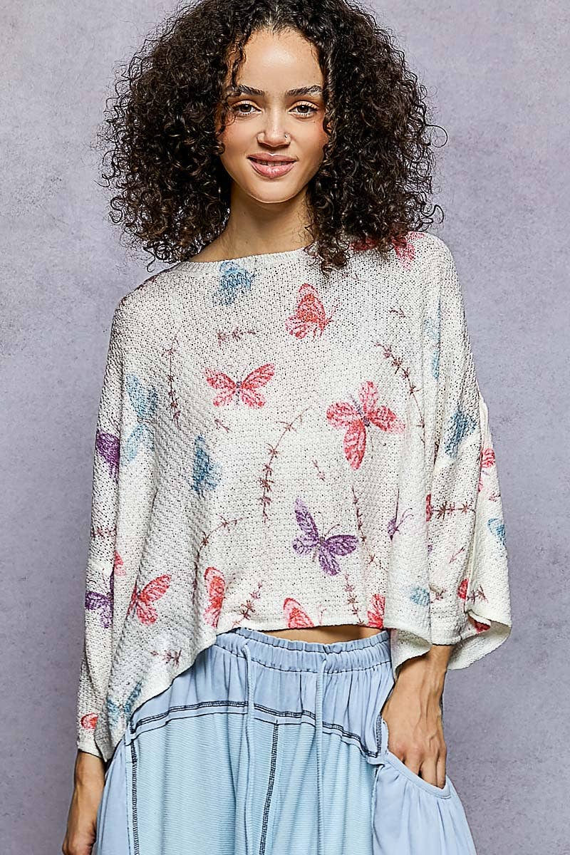 Flutter & Cozy Knit Butterfly Top