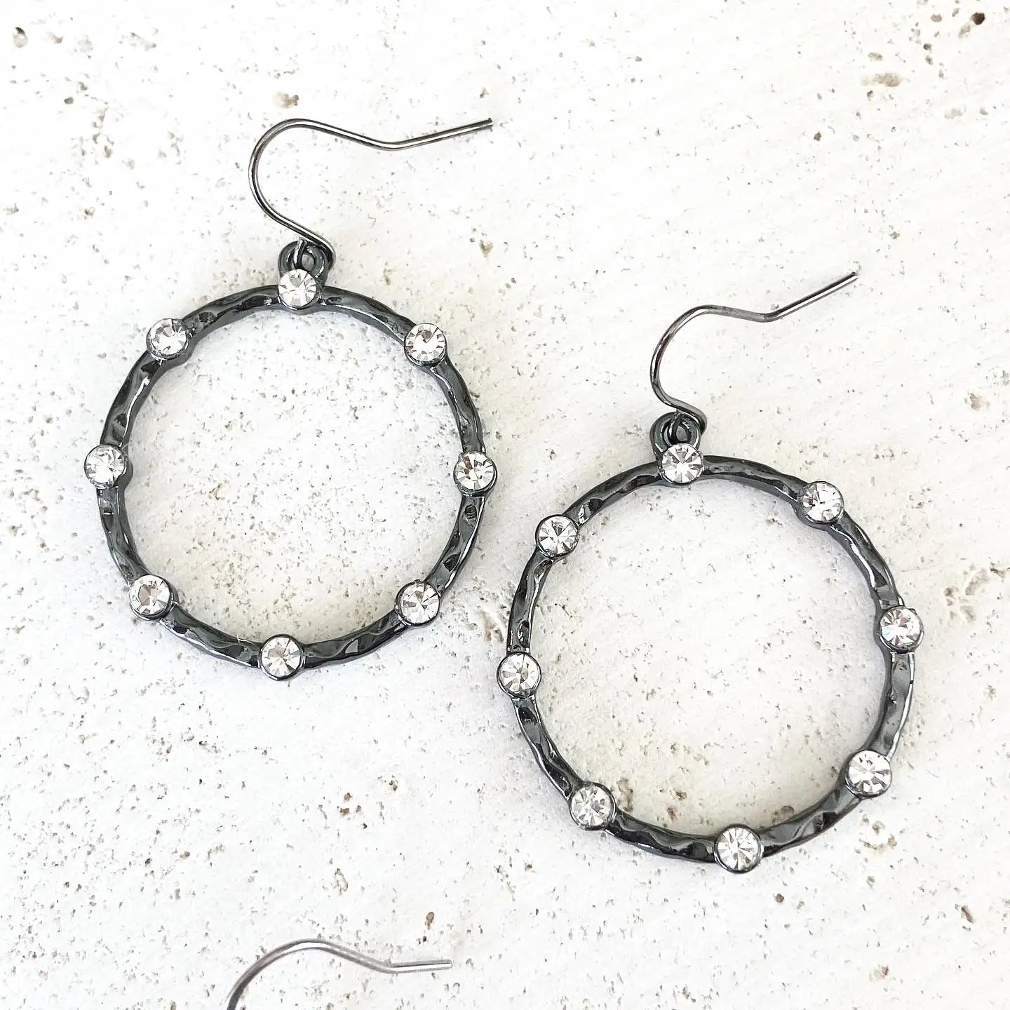 Edgy Crystal Hoop Earring