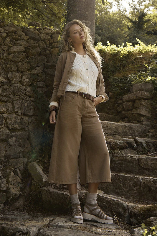 The Easy Street Cropped Khaki Denim