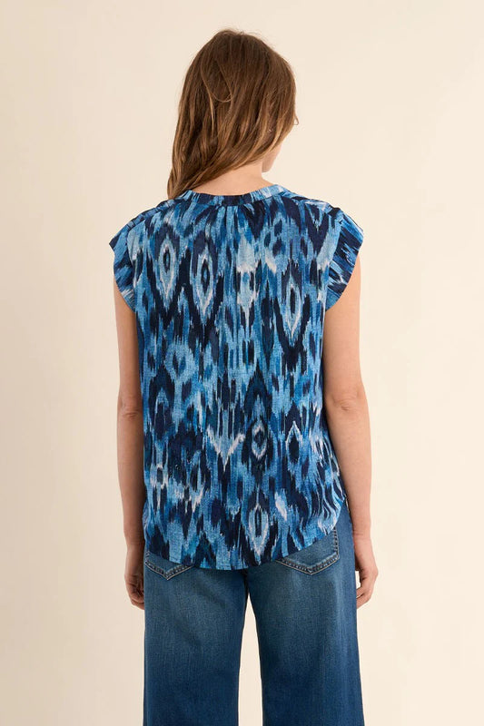 Indigo Breeze Printed Sleeveless Top