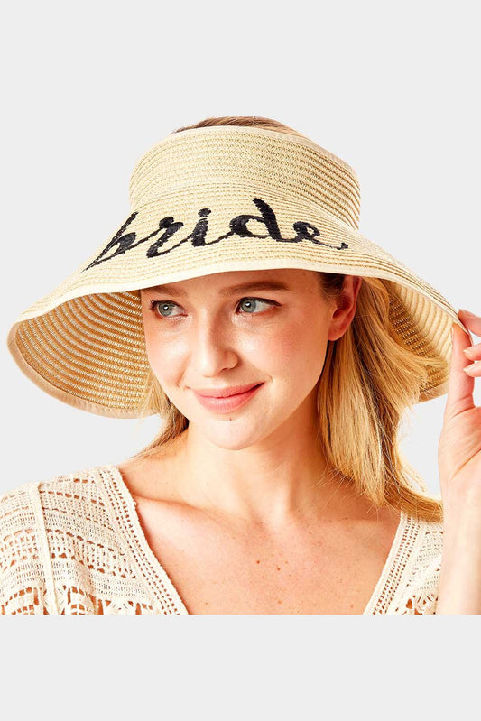 Bride Message Roll Up Foldable Visor Sun Hat