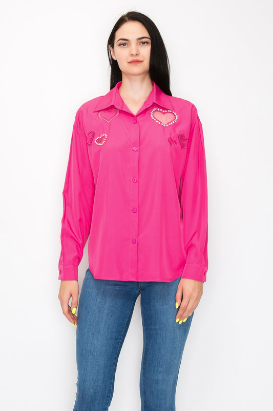 Queen Of Hearts Embellished Shirt