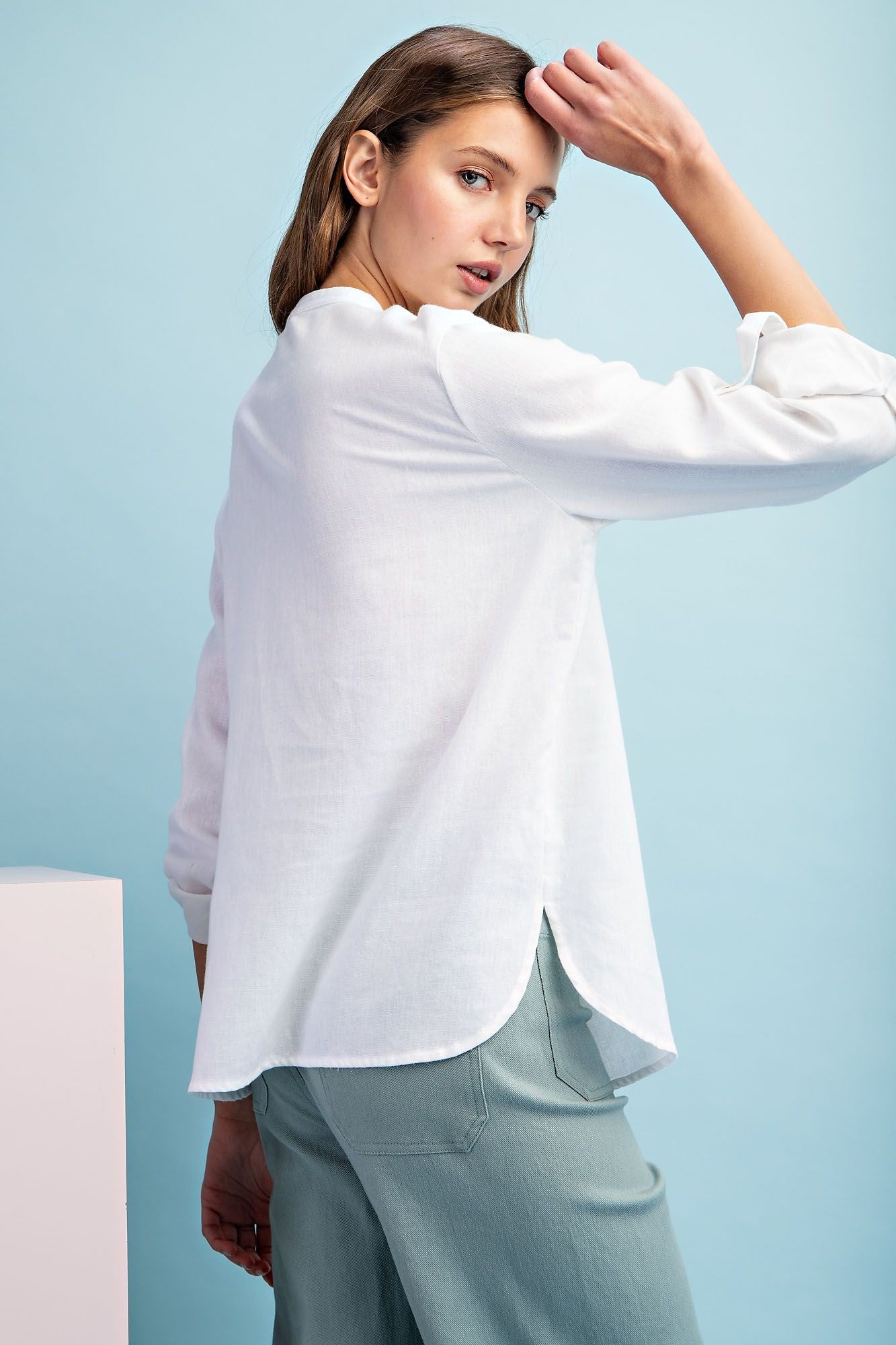Soft Washed Button Down Top
