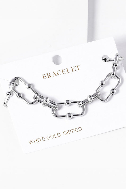 Gold Dipped Hardware Metal Chain Bracelet