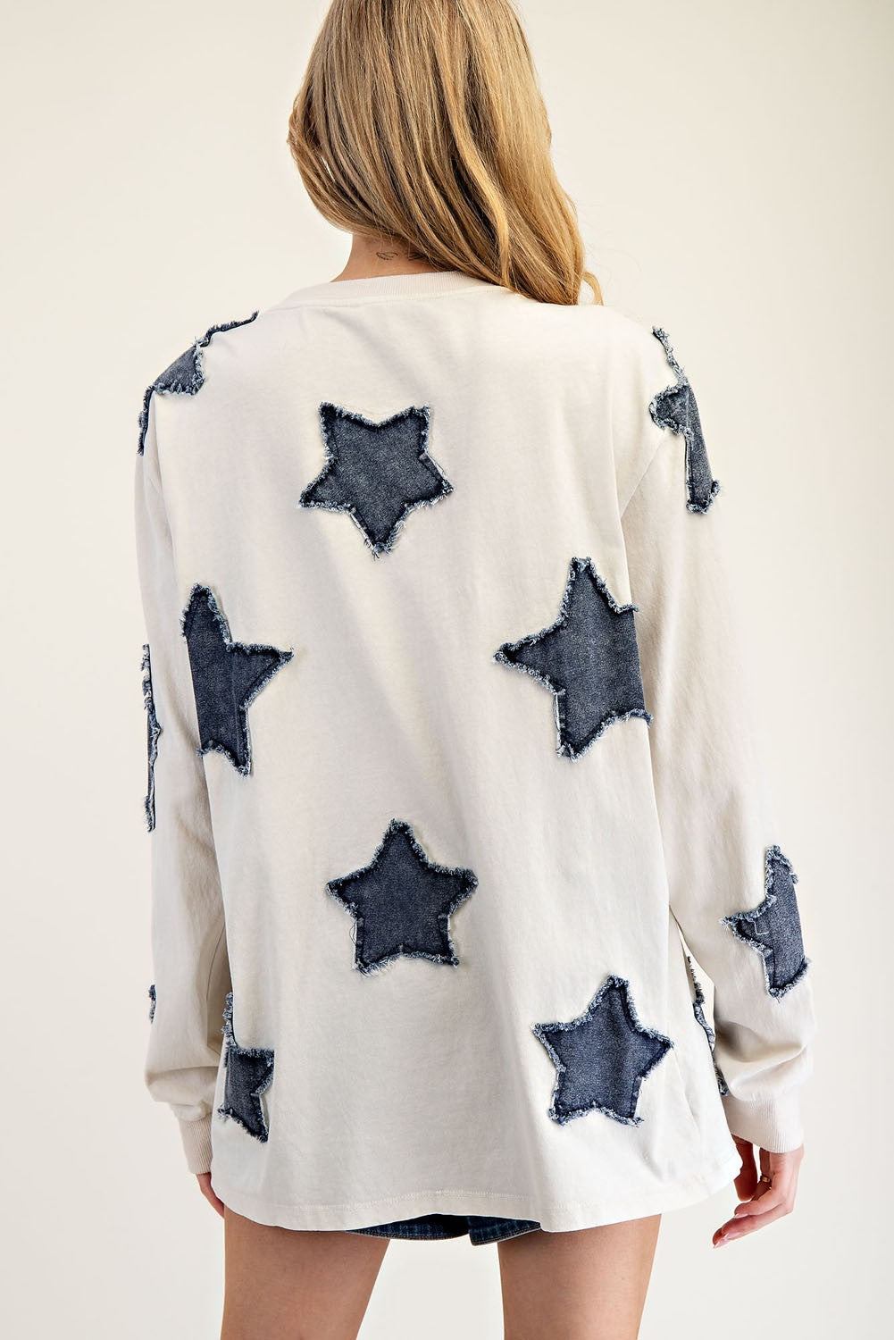 Mineral Washed Star Long Sleeve Top