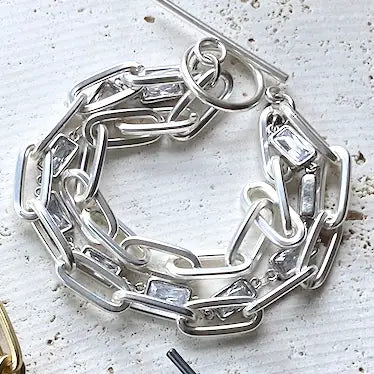 Matte Silver Layered Boutique Bracelet