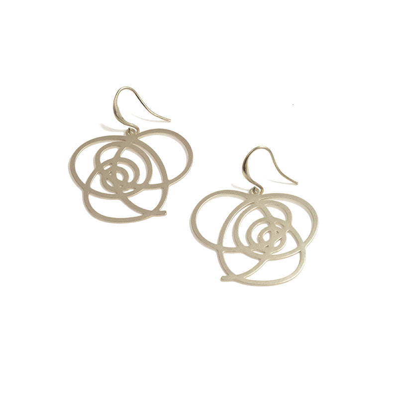 Hook Abstract Rose Earrings