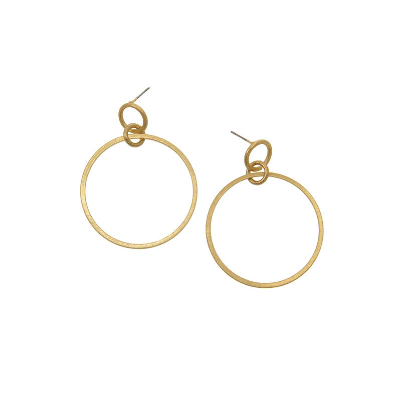 Triple Hoop Post Earrings