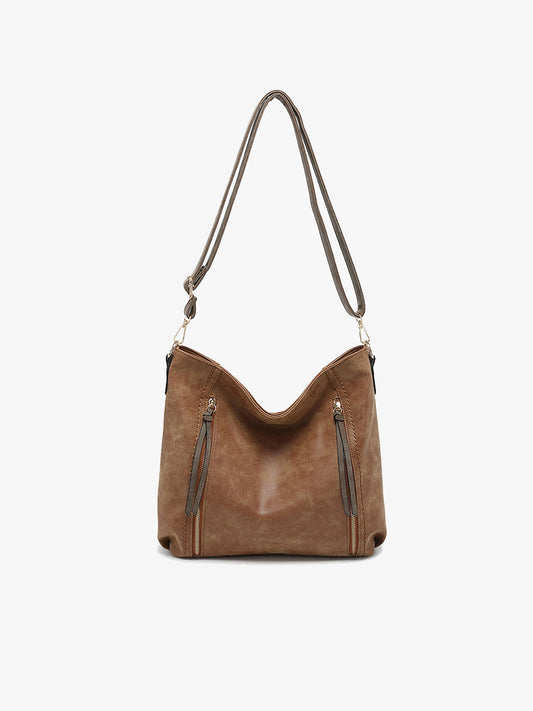 Mina Distressed Hobo Bag