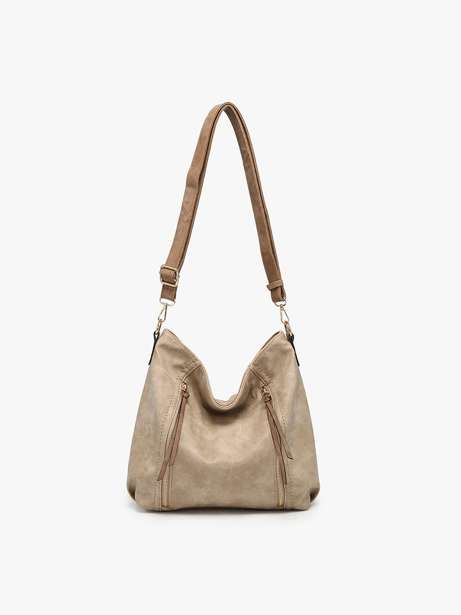 Mina Distressed Hobo Bag