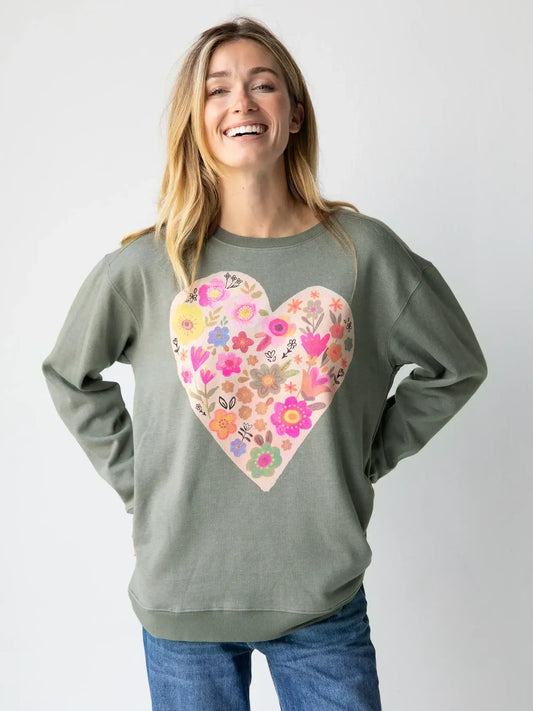 Natural Life Heart Comfy Pocket Sweatshirt