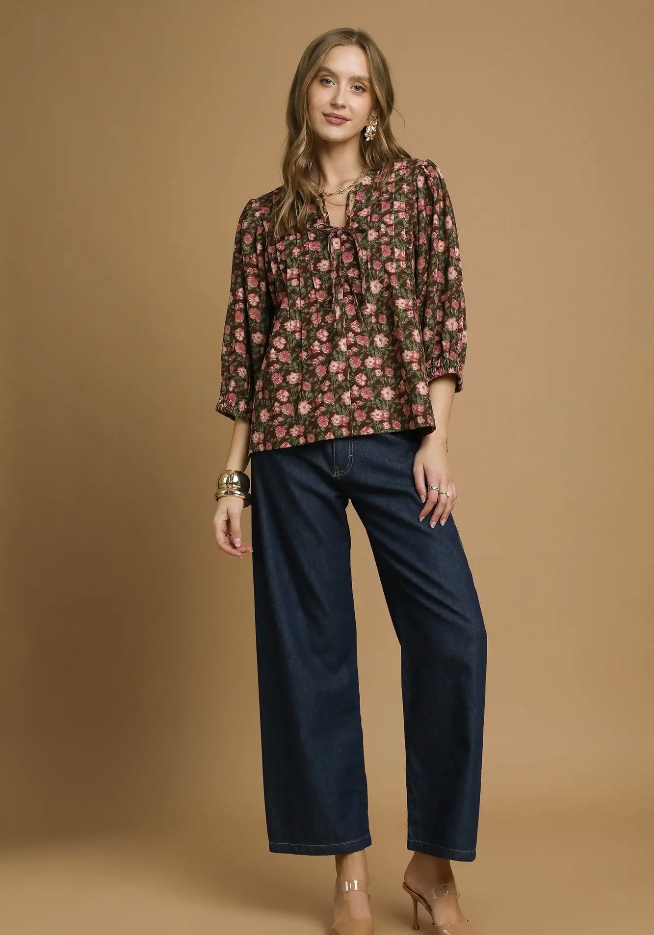 Bloom & Stroll Pintuck Blouse