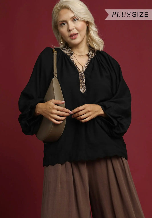 Wild Elegance Balloon Sleeve Blouse