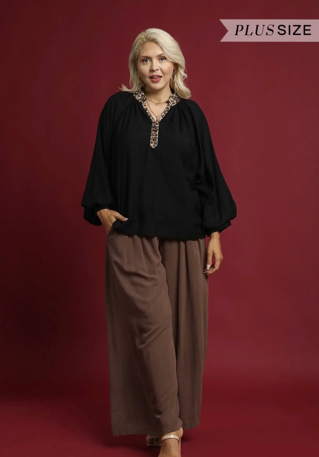 Wild Elegance Balloon Sleeve Blouse