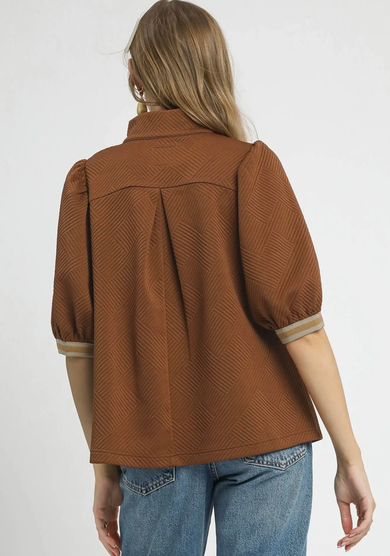 Stripe It Lucky Faux Half-Zip Top